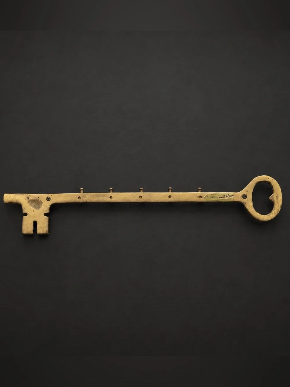 Vintage Brass Key Holder Wall Rack Made in Taiwan 10.5